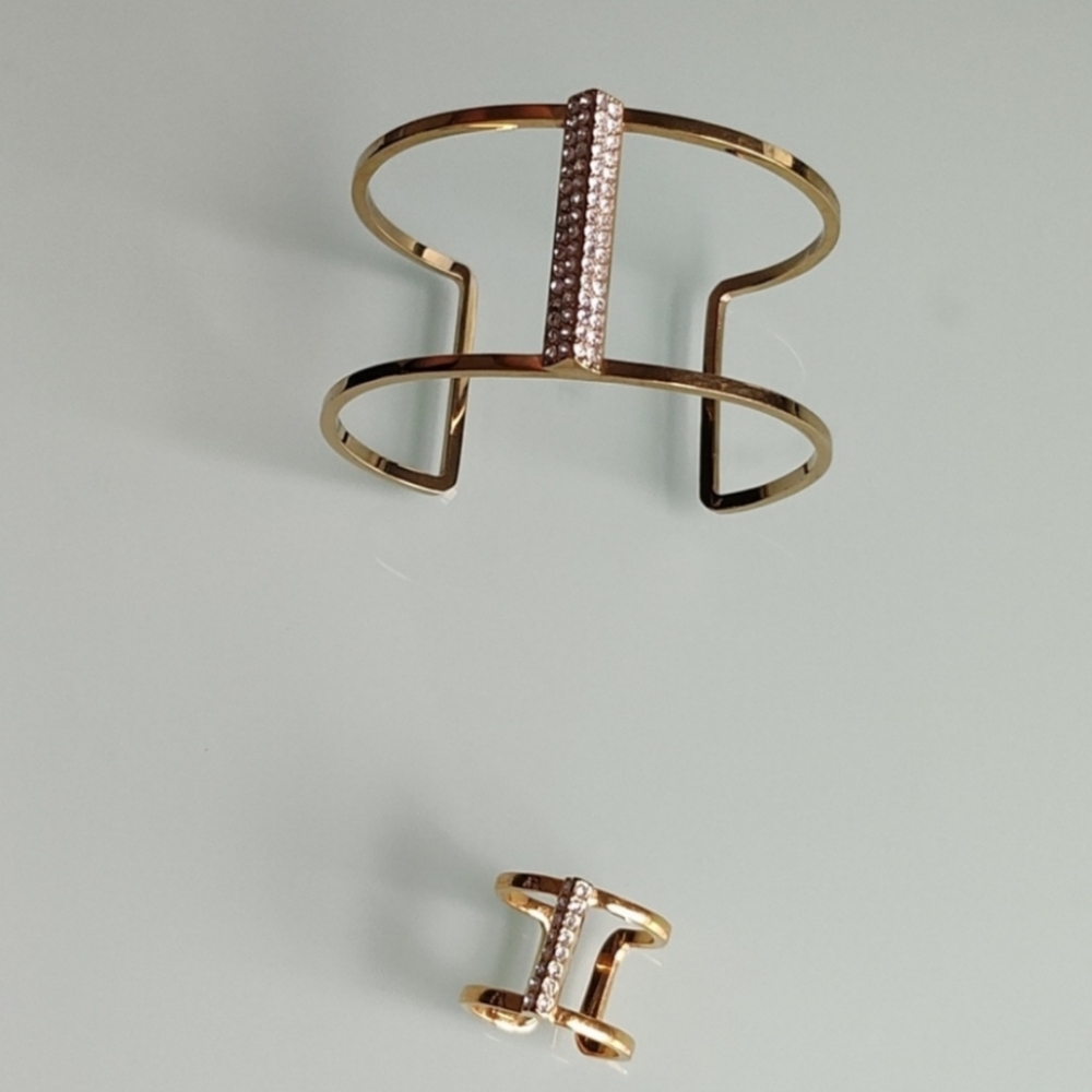 Gold and Silver Cuff Bracelet